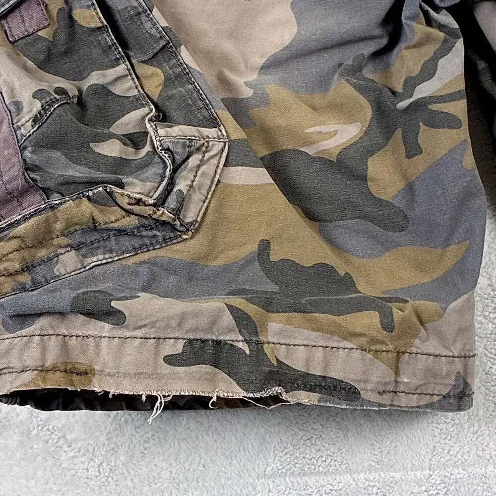 VTG Jet Lag Shorts Mens 38 Brown Camo Distressed Baggy Military Grunge Skate Y2K
